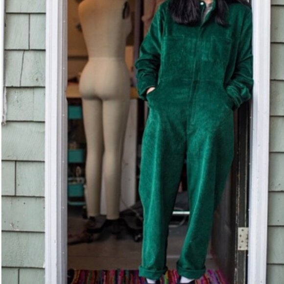 Maggie Jayne Green Corduroy Flight Suit - Picture 3 of 9